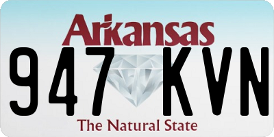 AR license plate 947KVN