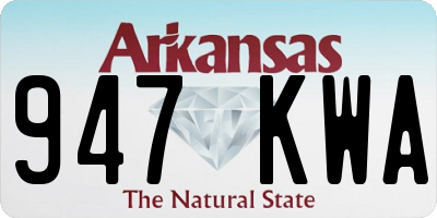 AR license plate 947KWA