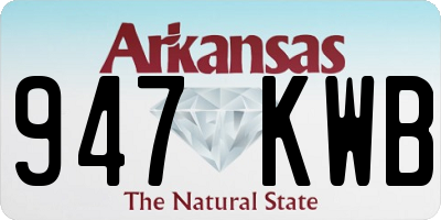 AR license plate 947KWB