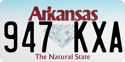 AR license plate 947KXA