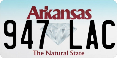 AR license plate 947LAC
