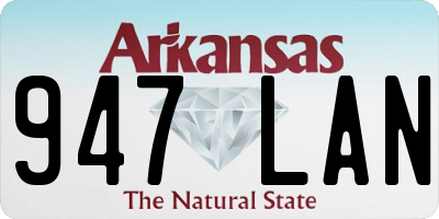 AR license plate 947LAN