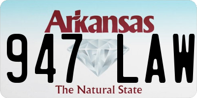 AR license plate 947LAW