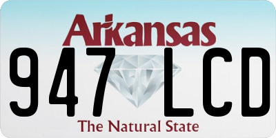 AR license plate 947LCD