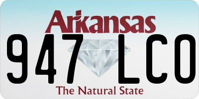 AR license plate 947LCO