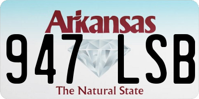 AR license plate 947LSB