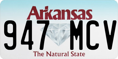 AR license plate 947MCV