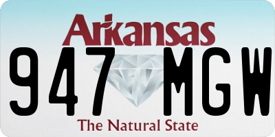AR license plate 947MGW