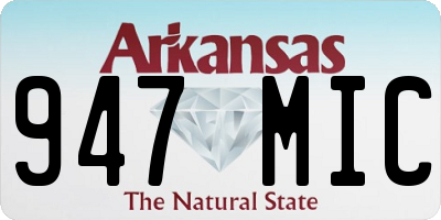 AR license plate 947MIC