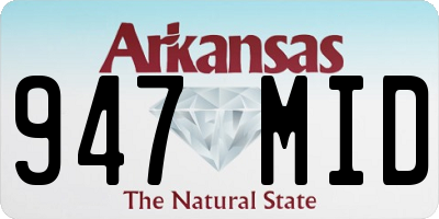 AR license plate 947MID