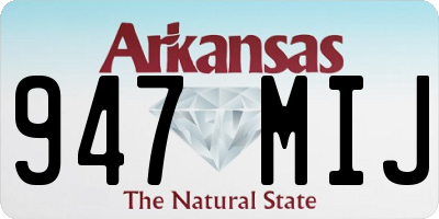 AR license plate 947MIJ