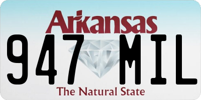 AR license plate 947MIL