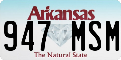 AR license plate 947MSM