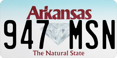 AR license plate 947MSN