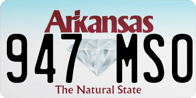 AR license plate 947MSO