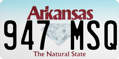 AR license plate 947MSQ