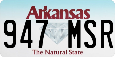 AR license plate 947MSR