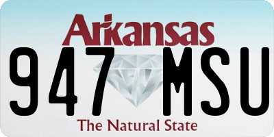 AR license plate 947MSU