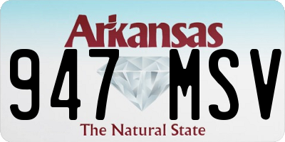 AR license plate 947MSV