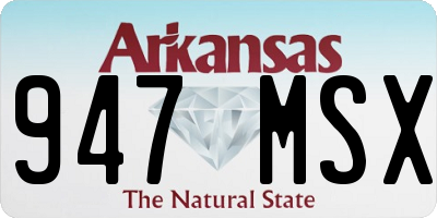 AR license plate 947MSX