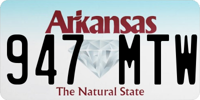 AR license plate 947MTW