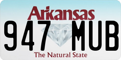AR license plate 947MUB