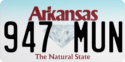AR license plate 947MUN
