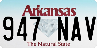 AR license plate 947NAV