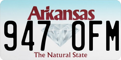 AR license plate 947OFM