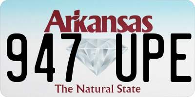 AR license plate 947UPE