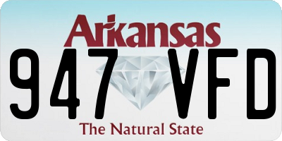 AR license plate 947VFD