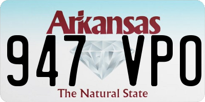 AR license plate 947VPO