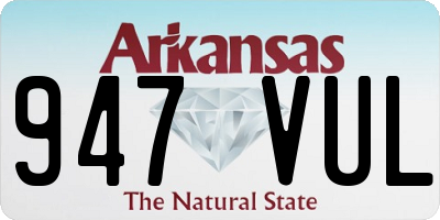 AR license plate 947VUL