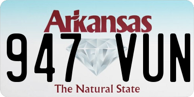 AR license plate 947VUN