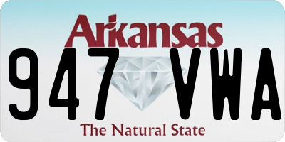 AR license plate 947VWA