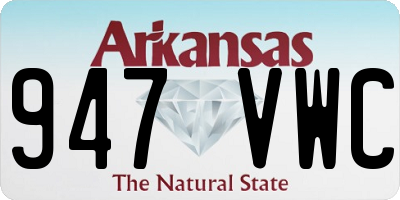AR license plate 947VWC