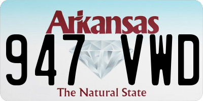 AR license plate 947VWD
