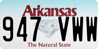 AR license plate 947VWW