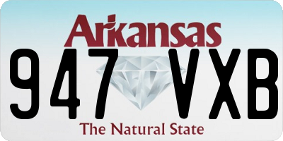 AR license plate 947VXB