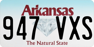 AR license plate 947VXS