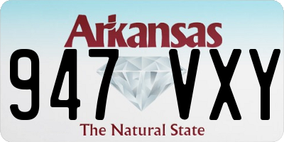 AR license plate 947VXY