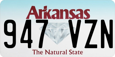 AR license plate 947VZN