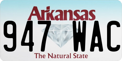 AR license plate 947WAC