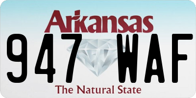 AR license plate 947WAF