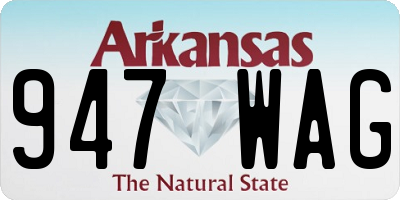 AR license plate 947WAG