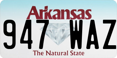 AR license plate 947WAZ