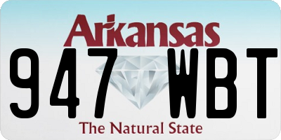 AR license plate 947WBT