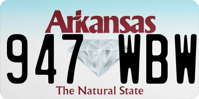 AR license plate 947WBW
