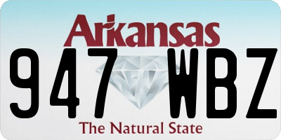 AR license plate 947WBZ