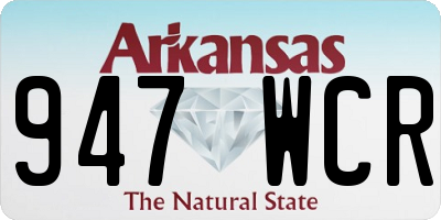 AR license plate 947WCR